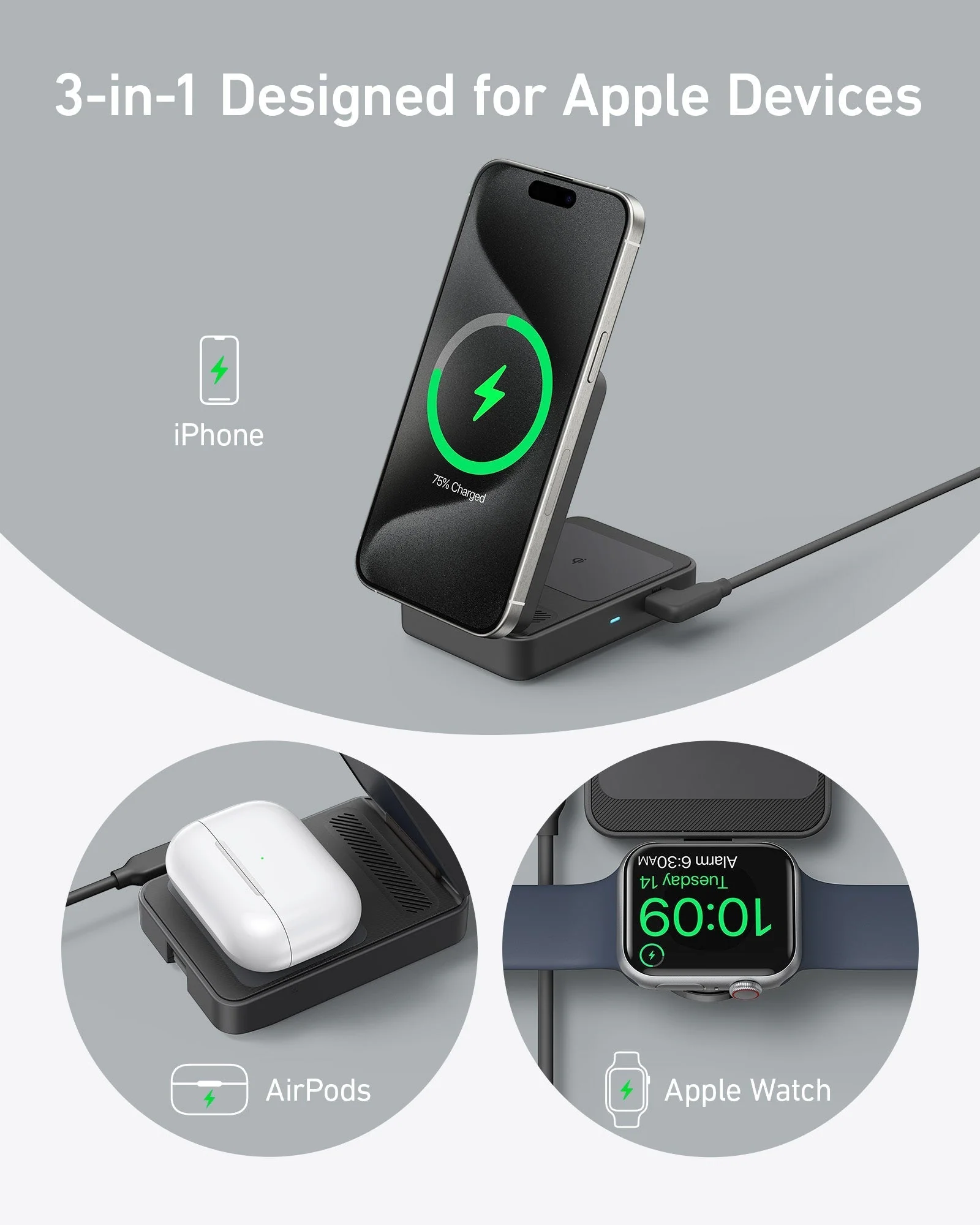 Anker MagGo Wireless Charging Station (Foldable 3-in-1) - Image 18