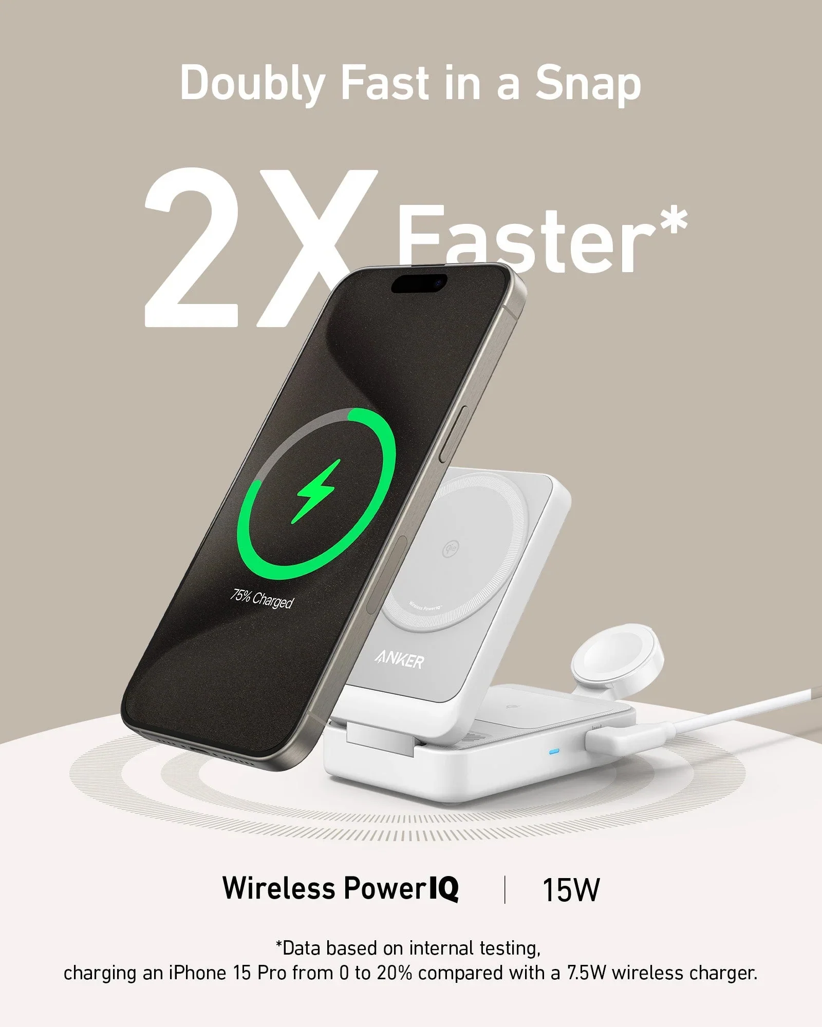Anker MagGo Wireless Charging Station (Foldable 3-in-1) - Image 6