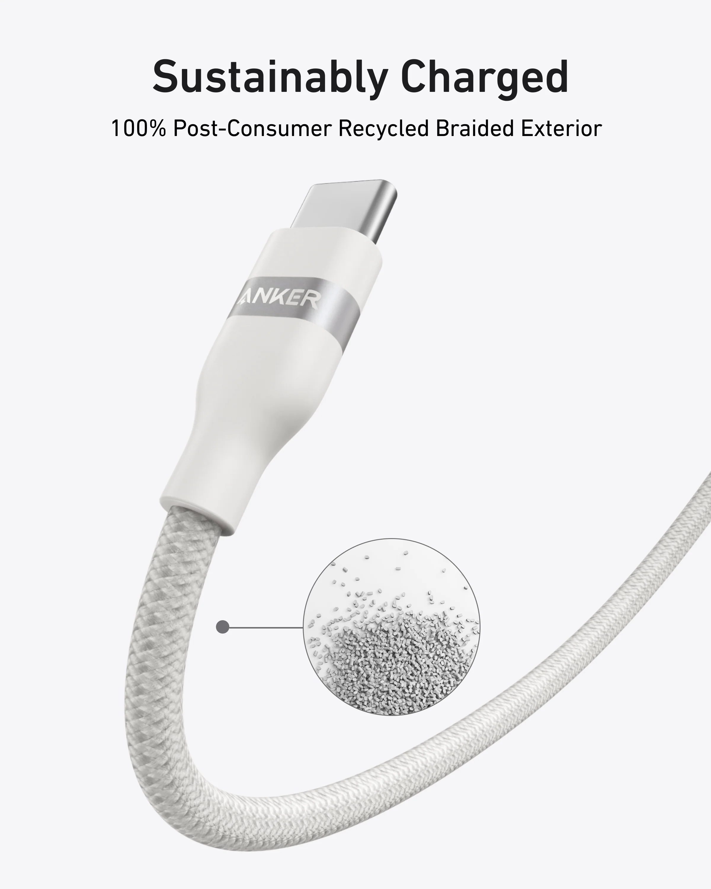 Anker USB-C to USB-C Cable (240W, Upcycled-Braided) - Image 4