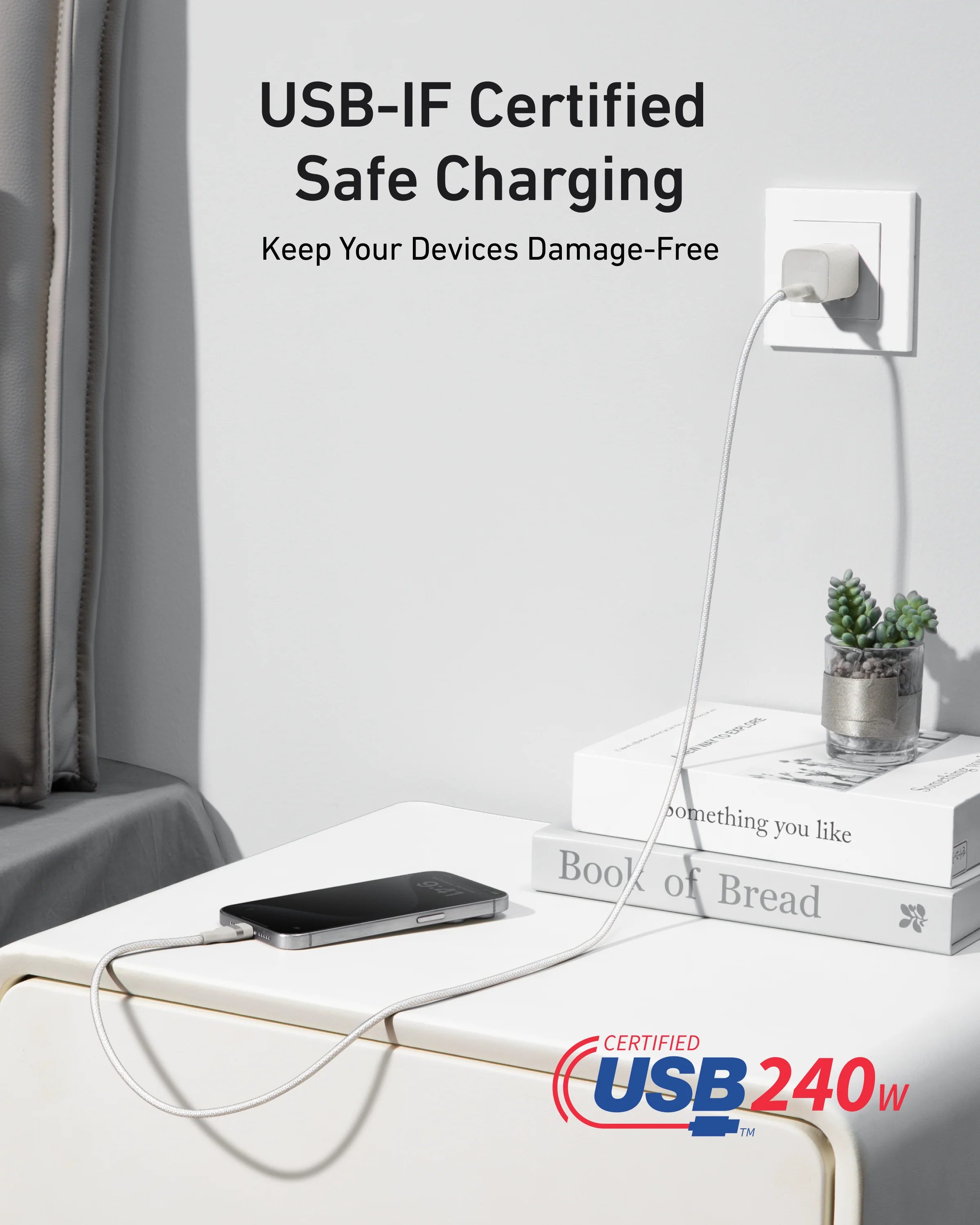 Anker USB-C to USB-C Cable (240W, Upcycled-Braided) - Image 5