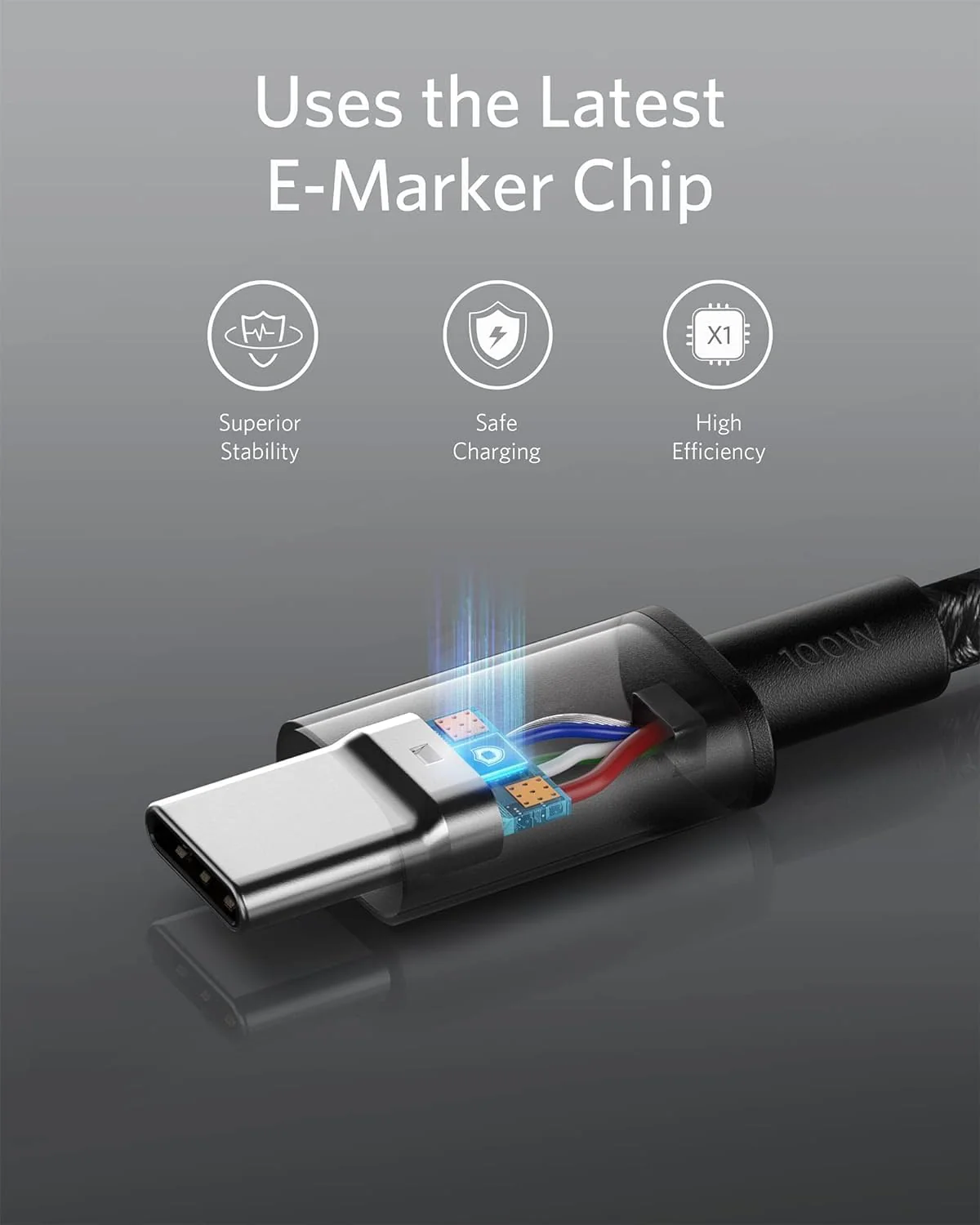 Anker USB-C to USB-C Charging Cable (1.8m Nylon), 100W USB 2.0 - Image 3