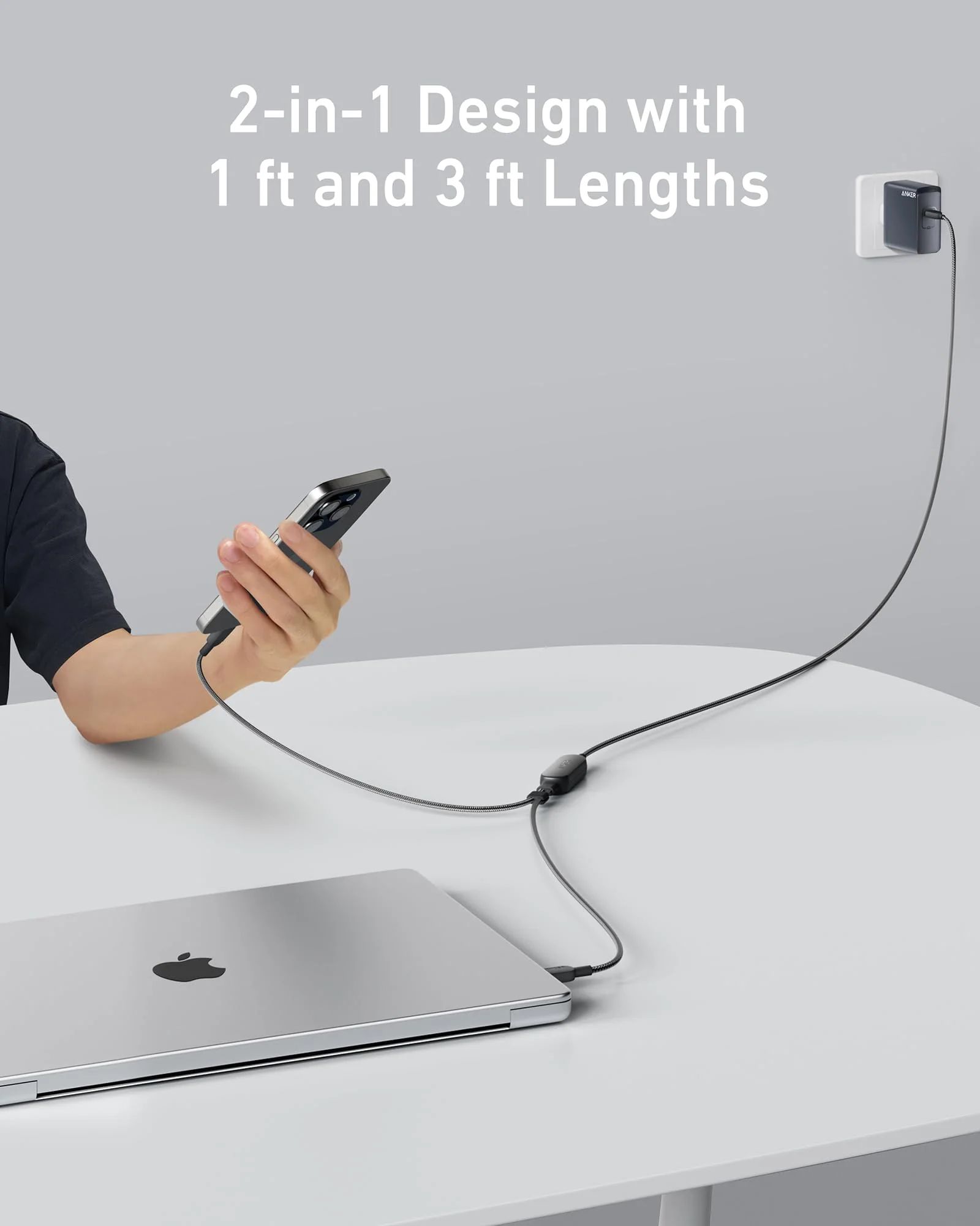 Anker 2-in-1 USB C to USB C Cable 140W - Image 4